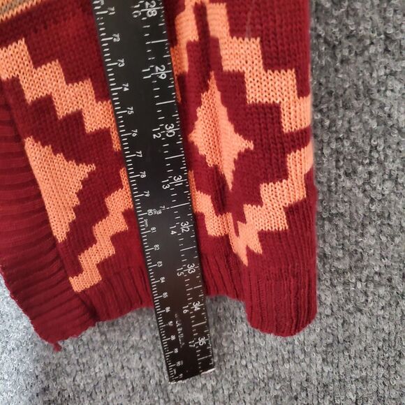 VTG Y2K Full Tilt Cozy Long Cardigan Womens XL Open Front Hooded USA Beachy Surf - Picture 7 of 8